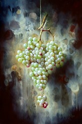 Uvas Verdes VI by J M Reyes - Varnished Original Painting on Board sized 16x24 inches. Available from Whitewall Galleries